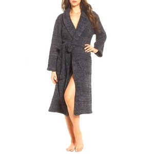 Barefoot Dreams Cozy Chic Adult Robe Heathered Black/Graphite Sz 2 - Medium